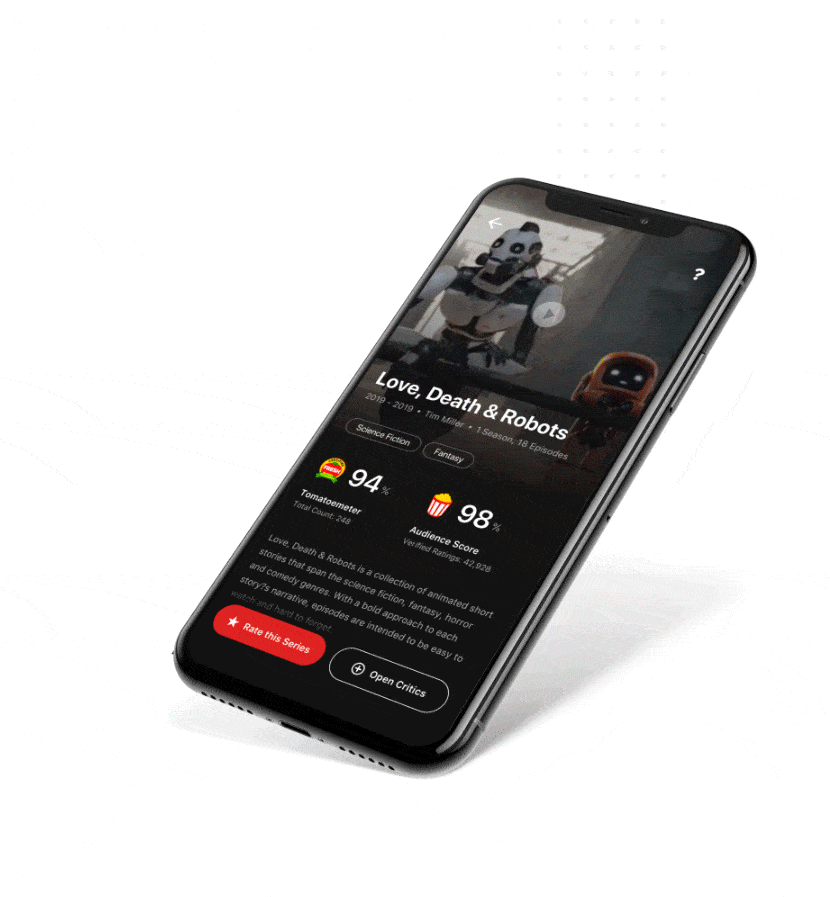 Rotten Tomatoes streaming availability screen animation