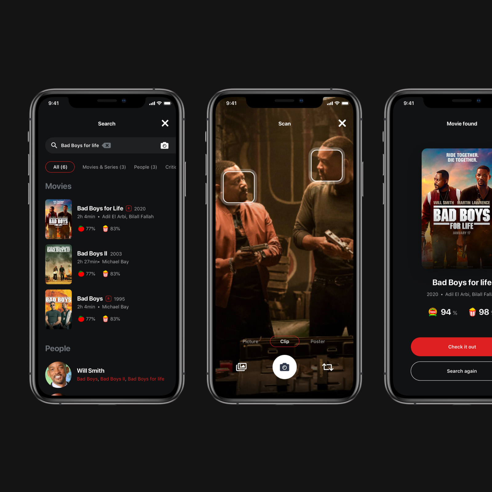 Rotten Tomatoes visual search screen